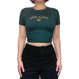Dark Green Cropped Tee